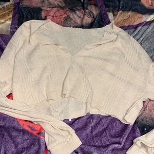 Womens mesh cropped long sleeve